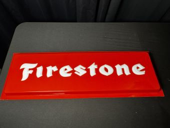 Vintage Firestone Tires Light-Up Embossed Plastic Sign Face