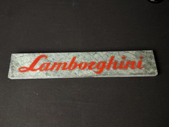 Lamborghini Script Logo Engraved Green Marble Plaque Sign
